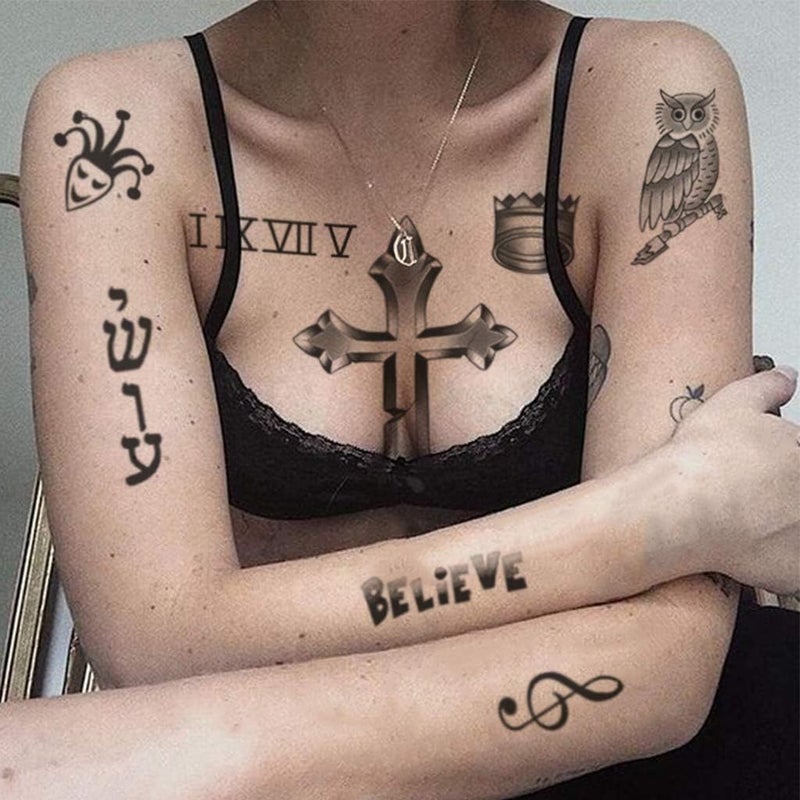CARGEN Celebrity Life-Size Temporary Tattoos - Realistic Singer J.B Life-Size Temporary Tattoo Chest Back Arm Face Sleeves Fake Tattoo Stickers for Fans for Men Women for Boys Girls for Concert Party - Image 4